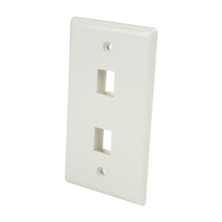 STARTECH PLACA DE PARED 2 SALIDAS RJ45 BLANCO PLATE2WH