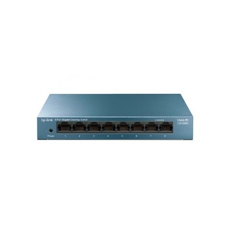 SWITCH ESCRITORIO PARED TP LINK/8PTOS GIGA/ACERO/PLUG & PLAY/LS108G