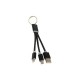 CABLE USB OVALTECH OVCAB-K001 15CM COLOR NEGRO USB/MICRO USB/LIGHTNING