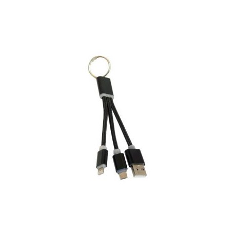 CABLE USB OVALTECH OVCAB-K001 15CM COLOR NEGRO USB/MICRO USB/LIGHTNING