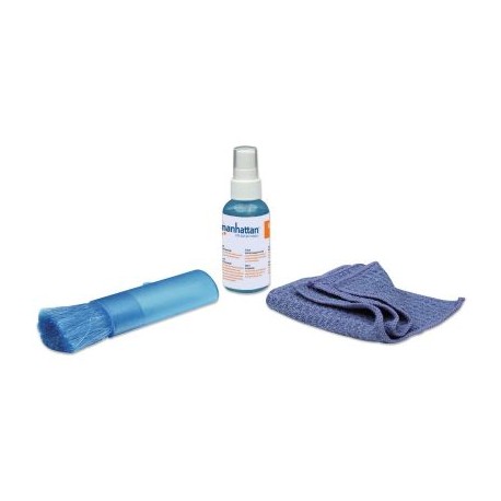 LIMPIADOR PARA PANTALLAS MANHATTAN, 60 ML, BROCHA Y MICRO FIBRA 421010