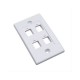 TAPA (FACEPLATE) 4 PERFORACIONES MONTAJE AL RAS BLANCO (163316)