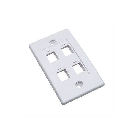 TAPA (FACEPLATE) 4 PERFORACIONES MONTAJE AL RAS BLANCO (163316)