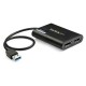 ADAPTADOR STARTECH USB 3.0 A 2X DISPLAYPORT NEGRO USB32DP24K60