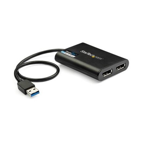 ADAPTADOR STARTECH USB 3.0 A 2X DISPLAYPORT NEGRO USB32DP24K60