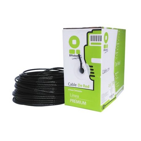 BOBINA DE CABLE BROBOTIX NEGRO 183055 305M UTP CAT5E