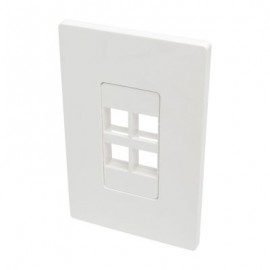 PLACA DE PARED TRIPPLITE KEYSTONE UNIVERSAL 1 GANG 4 PUERTOS BLANCA