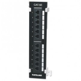 PANEL DE PARCHEO INTELLINET CAT5E UTP 12PTOS RJ45 MONTAJE PARED 162470
