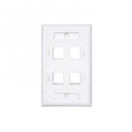 PLACA DE PARED CONDUNET 4 PUERTOS BLANCO TIPO KEYSTONE 8699614AFP