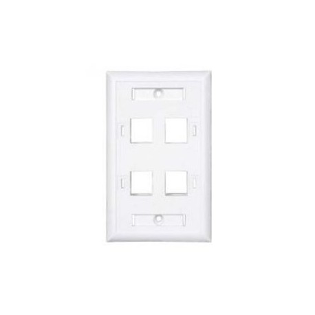 PLACA DE PARED CONDUNET 4 PUERTOS BLANCO TIPO KEYSTONE 8699614AFP