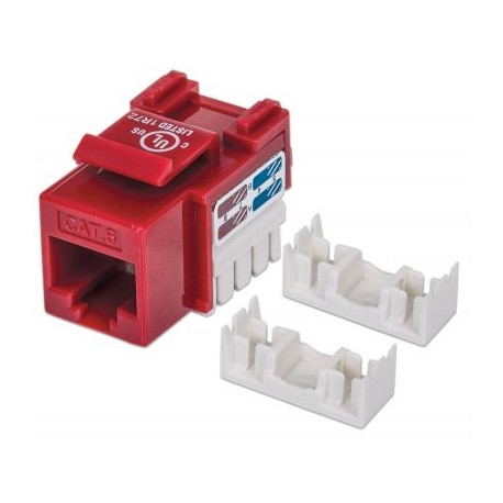 JACK DE IMPACTO UTP CAT6 CALIBE 22 AL 26 AWG INTELLINET ROJO 210614