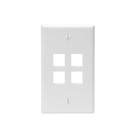 PLACA QUICKPORT PLACA SENCILLA 2 PUERTOS BLANCO LEVITON (41080-4WP)