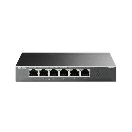 SWITCH POE TP LINK DE 6 PUERTOS 10/100 MBPS/POE + 4 PUERTOS/TL-SF1006P