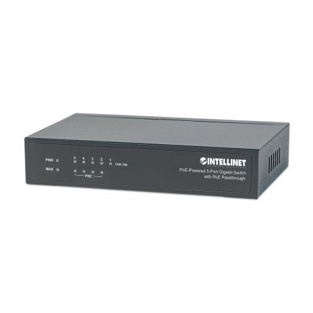 SWITCH 5 PUERTOS RJ45 GIGABIT POE METALICO INTELLINET 561082