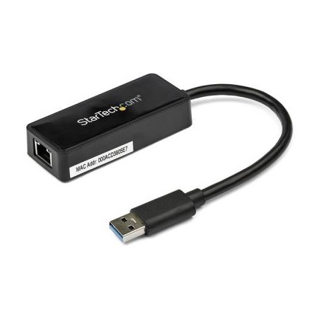 Tarjeta 1PTO RJ45 Externa USB 3.0 con USB Negro  STARTECH USB31000SPTB
