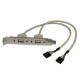 Adaptador bracket placa USB A  2 Puertos  STARTECH USBPLATE