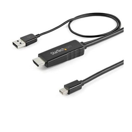 CABLE STARTECH CCONVERTIDOR HDMI A MINI DP 1M ALIMENTADO USB 4K 30HZ