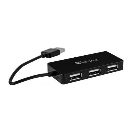 HUB USB TECHZONE TZ17HUB02 USB COLOR NEGRO DE 4 PUERTOS