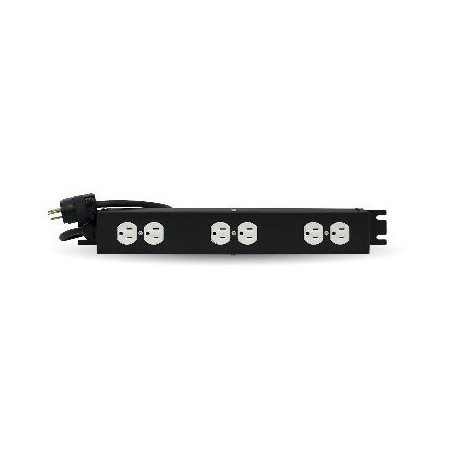 BARRA PARA RACK BROBOTIX NEGRO 6 CONTACTOS 15A 1U ACERO 833015