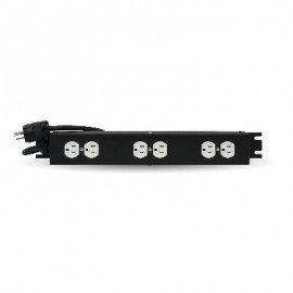 BARRA PARA RACK BROBOTIX NEGRO 6 CONTACTOS 15A 1U ACERO 833015