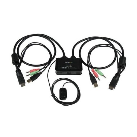 SWITCH KVM 2 PTOS  HDMI USB AUDIO CON CABLES  STARTECH SV211HDUA