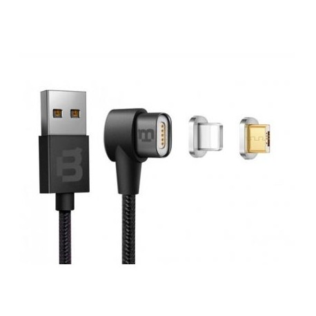CABLE DUAL MICRO USB/LIGHTNING BLACKPCS NEGRO 1M LATERAL CABLMLPML-2