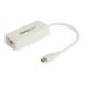 ADAPTADOR USB TIPO C A ETHERNE T CON PUERTO USB EXTRA BLANCO