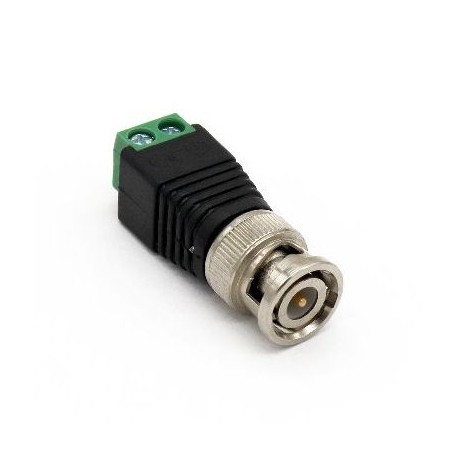 ADAPTADOR CCTV BROBOTIX 764786 NEGRO C/ VERDE BNC MACHO COAXIAL MACHO