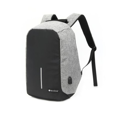 MOCHILA ANTIRROBO PARA LAPTOP 15.6" GRIS/NEGRO TECHZONE TZ18LBP02