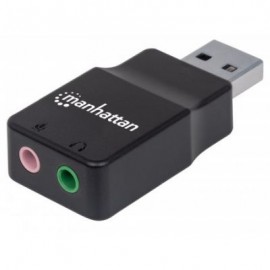 CONVERTIDOR MANHATTAN USB A AUDIO 3.5MM NEGRO 152754