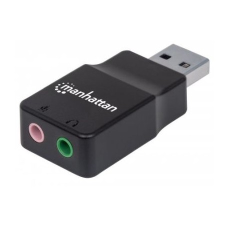 CONVERTIDOR MANHATTAN USB A AUDIO 3.5MM NEGRO 152754