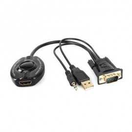CONVERTIDOR BROBOTIX 150620 NEGRO VGA/AUDIO A HDMI