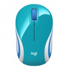 MOUSE MINI LOGITECH INALAMBRICO M187 CYAN 910-005363