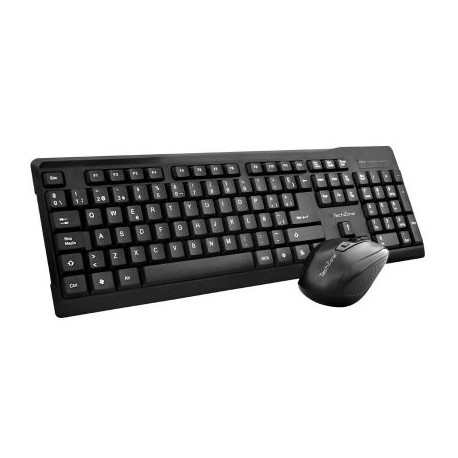 KIT DE TECLADO Y MOUSE TECHZONE TZ16COMB01-INA 104 TECLAS NEGRO