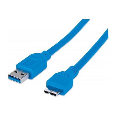 CABLE USB 3.0 A MICRO B MANHATTAN 2MTS AZUL 325424