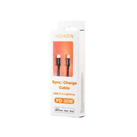 CABLE ADATA LIGHTNING APPLE 1M NEGRO (AMFIPL-1M-CBK)