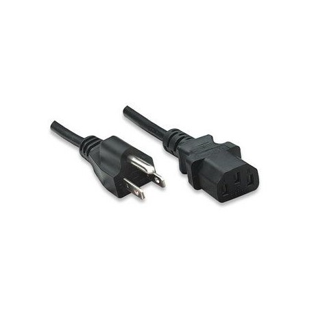 CABLE DE PODER MANHATTAN IEC 60320 A NEMA 5-15 3 METROS NEGRO 323338