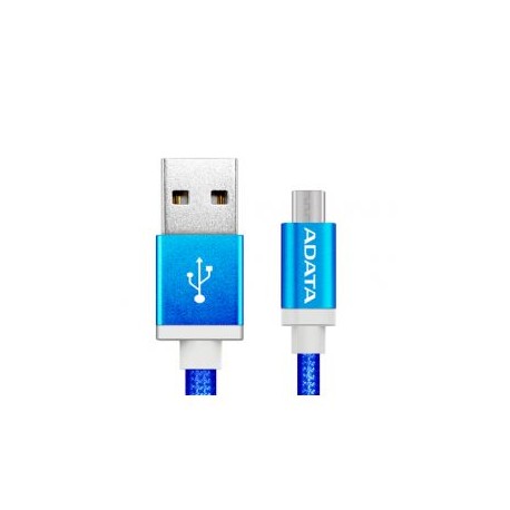 CABLE ADATA MICRO USB DE 100CM Y 2.4A AZUL (AMUCAL-100CMK-CBL)