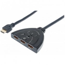 SWITCH HUB HDMI MANHATTAN 207423, 3 PUERTOS COLOR NEGRO