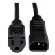CABLE DE ALIMENTACION DE CA C14/NEMA 5-15R 10A 18AWG 30CM