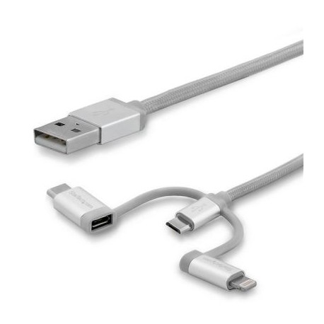 CABLE USB STARTECH MULTI CARGA 2M USB C/LIGHTNING/MICRO USB LTCUB2MGR
