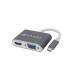 ADAPTADOR USB TIPO C A HDMI+VGA NACEB NA-0113 PLATA
