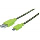 CABLE USB MANHATTAN TEXTIL VERDE/NEGRO USB A MICRO USB 1 METRO 352772