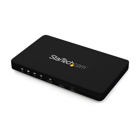 SWITCH STARTECH SELECTOR AUTO HDMI 4 PUERTS 4K 30Hz 1 PANTALLA NEGRO