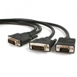 Cable 1.8m Divisor DVI-I Macho  a DVI-D y VGA HD15 STARTECH DVIVGAYMM6