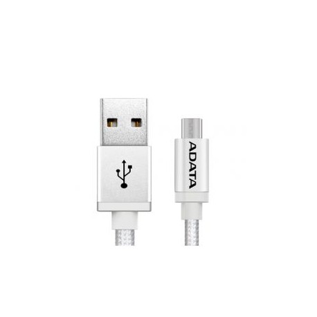 CABLE ADATA MICRO USB DE 100CM Y 2.4A PLATEADO (AMUCAL-100CMK-CSV)