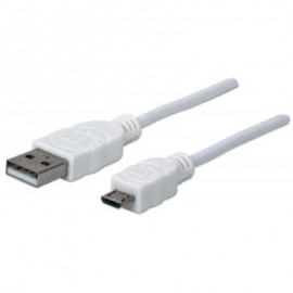CABLE USB MANHATTAN V2.0 A-MICRO B 1.0M BLANCO 323987
