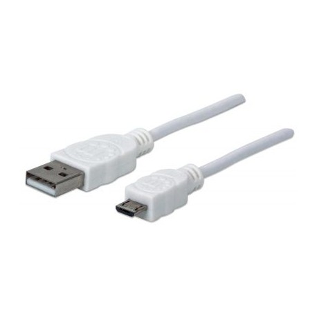 CABLE USB MANHATTAN V2.0 A-MICRO B 1.0M BLANCO 323987