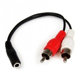 CABLE DE AUDIO STARTECH MINI 3.5MM A 2X RCA 15CM NEGRO MUFMRCA