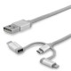 CABLE USB STARTECH MULTI CARGA 2M USB C/LIGHTNING/MICRO USB LTCUB2MGR